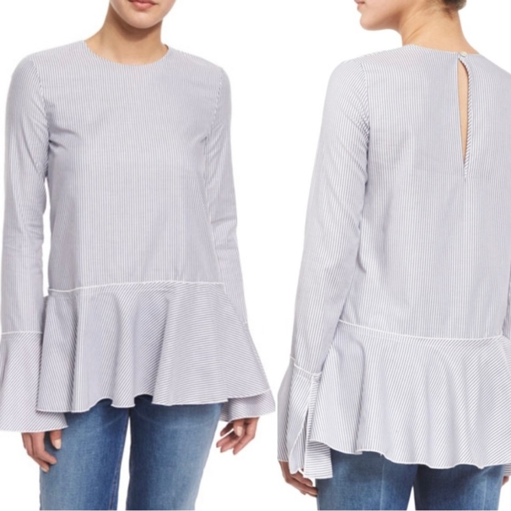 Theory pinstripe peplum dress shirt. Size Small.